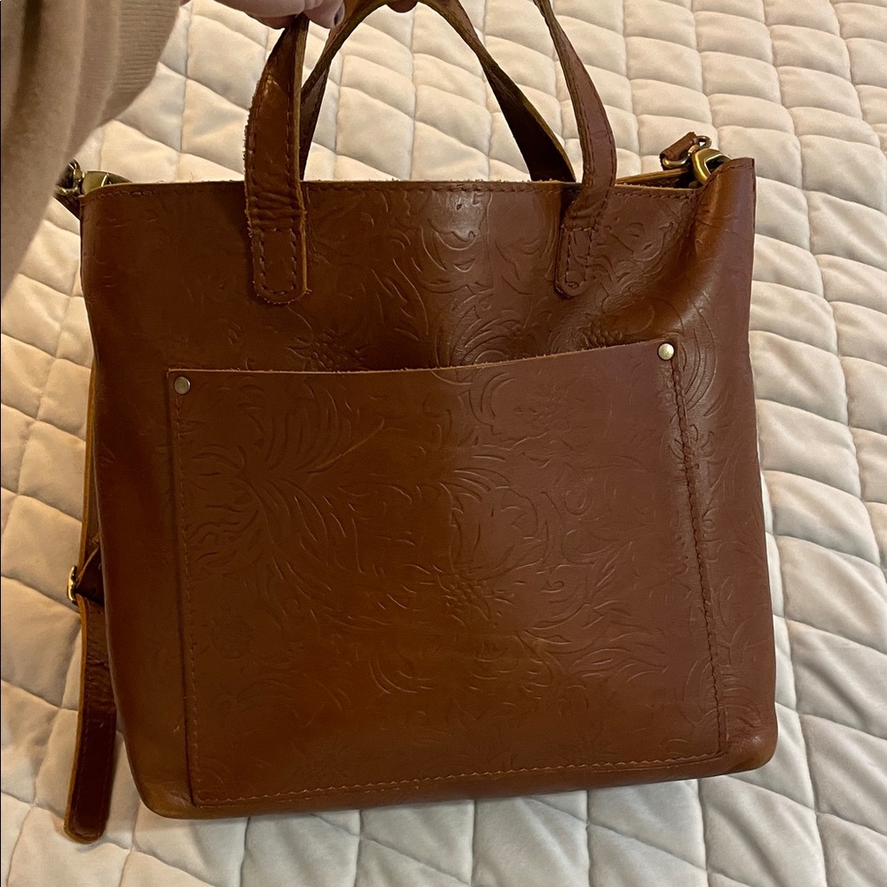 Medium Crossbody Leather Tote Bag by Portland Leather